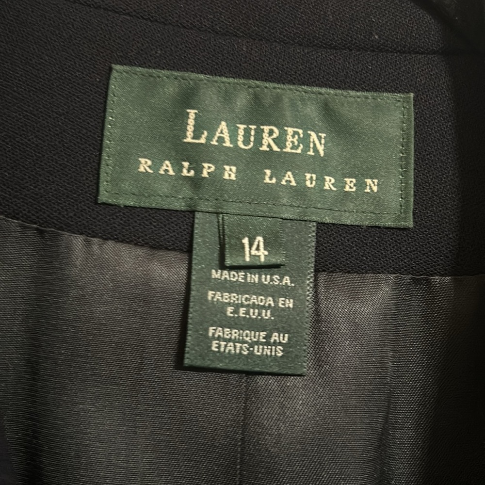 Lauren Ralph Lauren Wool Navy Blue Jacket Size 14 - Picture 9 of 13